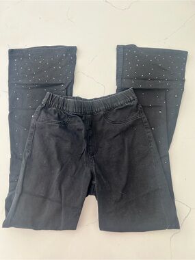 Girls H&M Black Stretch Jeans with Sparkle sequins at lower bottom